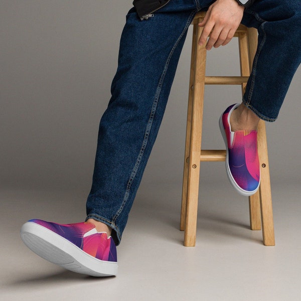 Slip On & Stand Out: Gradient Line Canvas Shoes