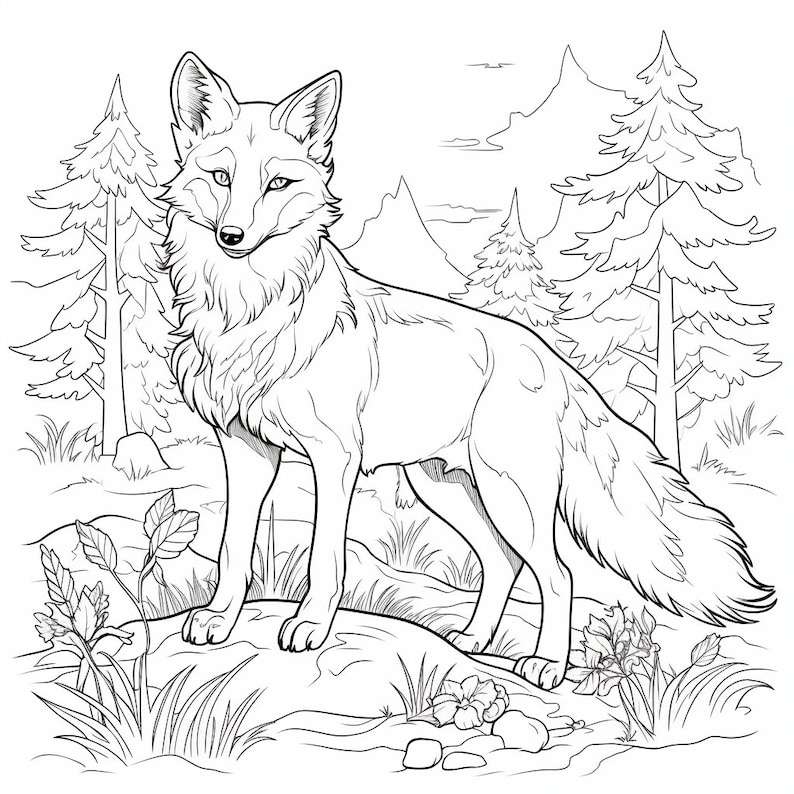 Printable Wild Animals Coloring Pages for Kids or Adults. 20 - Etsy