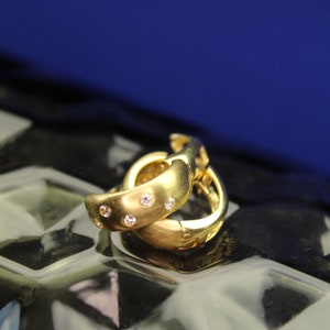 Yellow Gold Diamond Huggy Earrings