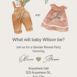 Gender Reveal Invitation **Digital Download**