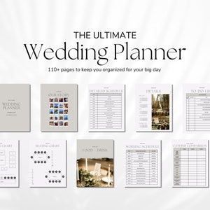 110+ Page Ultimate Wedding Planner - Printable - Digital - Canva