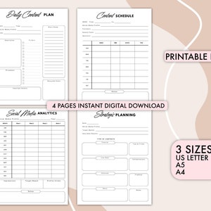 Social media planner, Instagram planner, Social media content, Marketing planner, Youtube planner, Content creator, Social Media Kit