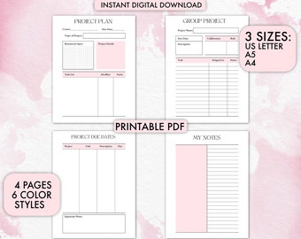 Project planner, Work planner, Project template, Project planning, Task planner, Project plan, Home planner, Diy planner