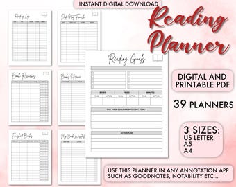 Reading Planner | Book Journal and Tracker | Organize Your Reading Goals, Notes and Reviews | Perfect for Avid Readers and Book Lovers