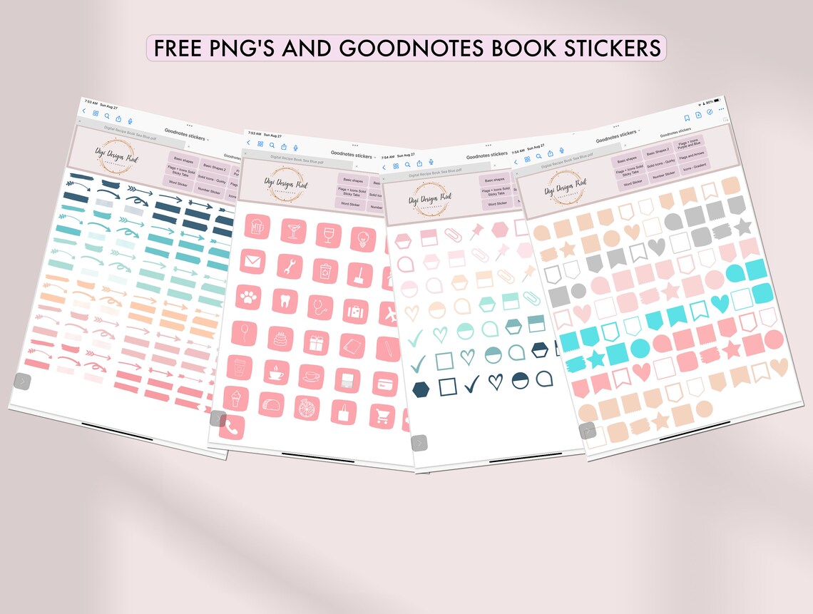 Digital Recipe Book for Goodnotes, Recipe Planner, Goodnotes Recipes