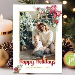 Cartão de Natal 5x7 | Cartão de felicitações festivo | Cartão de Feliz Natal personalizado | Cartão de Feliz Natal personalizável | Desejos de Natal