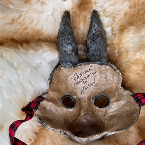 Rabbit Papier-mache fine art sculpture mask. Paschal the Hare. image 5