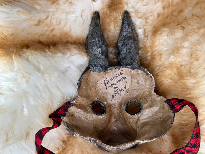 Rabbit Papier-mache fine art sculpture mask. Paschal the Hare. image 5