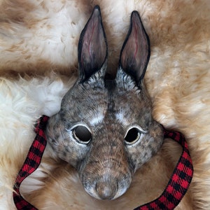 Rabbit Papier-mache fine art sculpture mask. Paschal the Hare. image 6