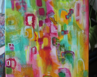 Hand painted Abstract Canvas- Sherbet