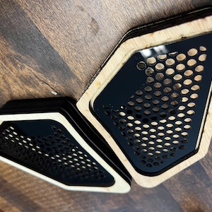 Custom A pillar tweeter pod for car audio fabrication. Universal with acrylic grill insert