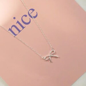 925 Sterling Silver Bowknot Pendant Necklace