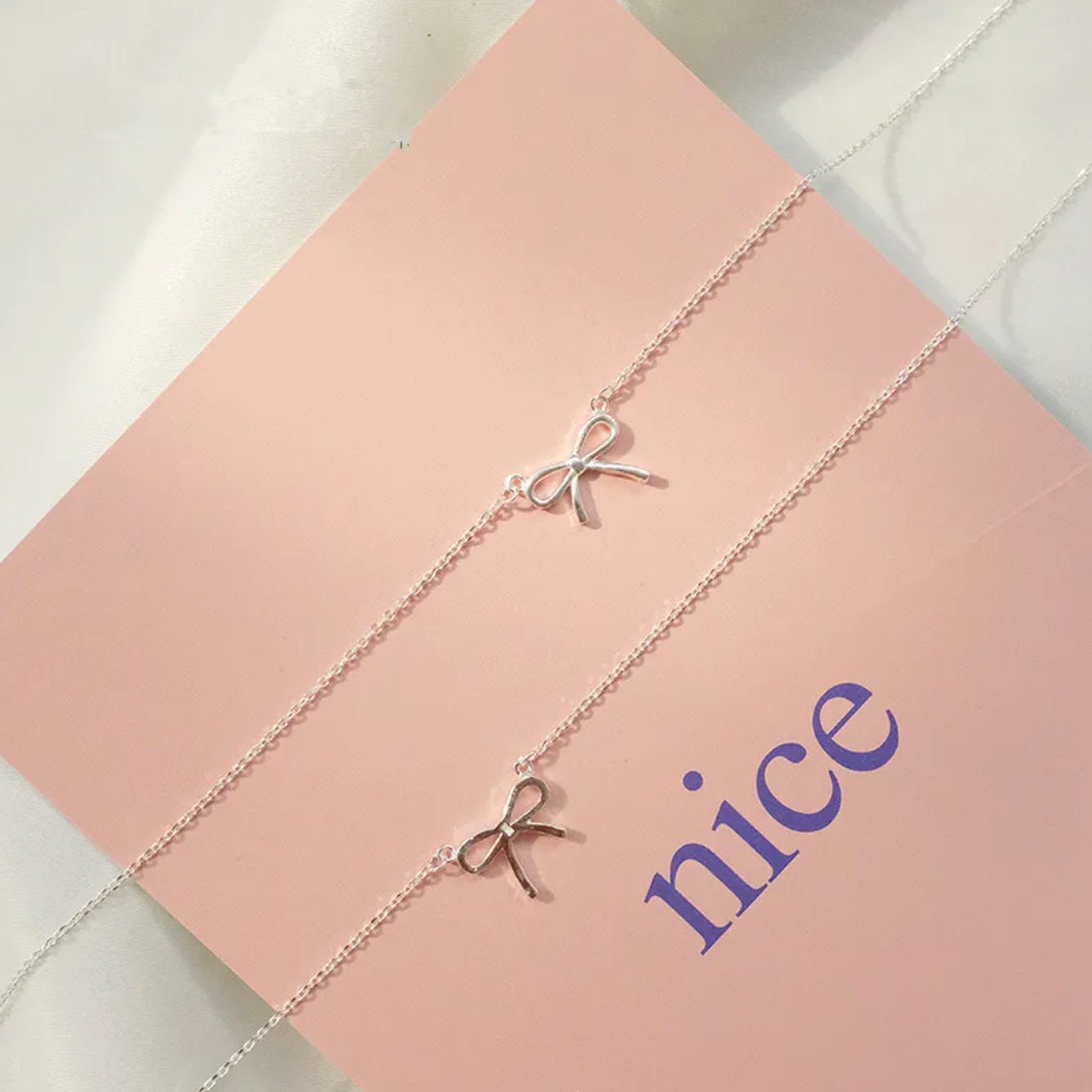 925 Sterling Silver Bow Necklace