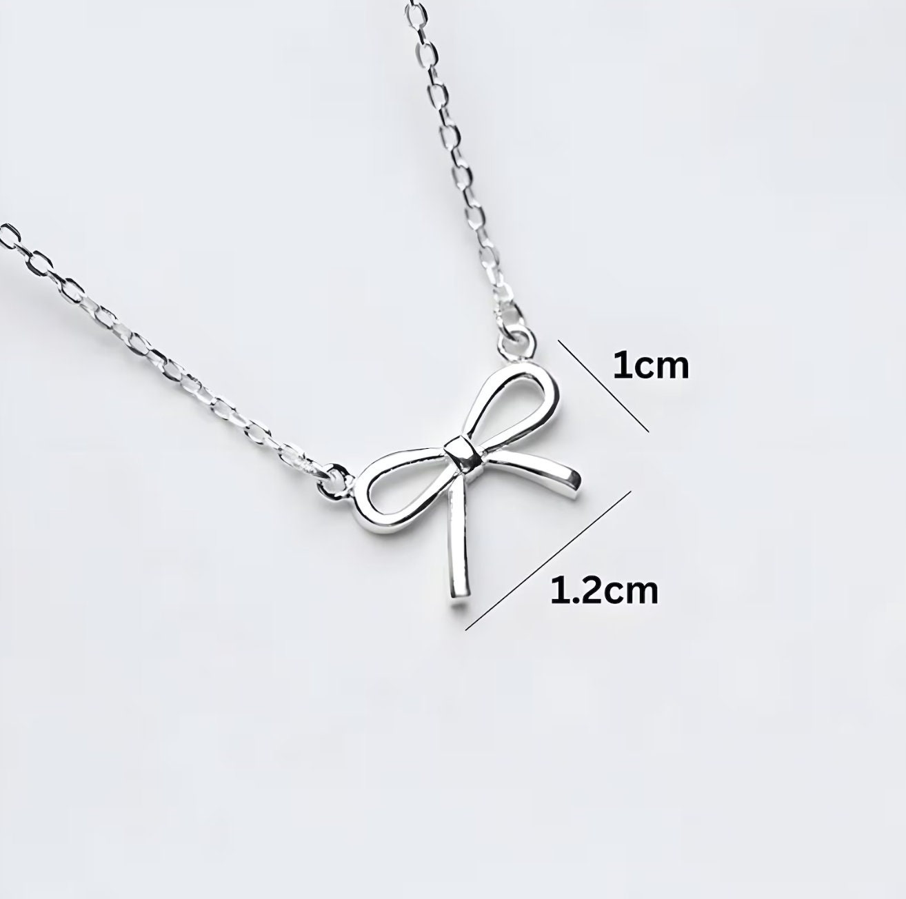 925 Sterling Silver Bow Necklace main image 1