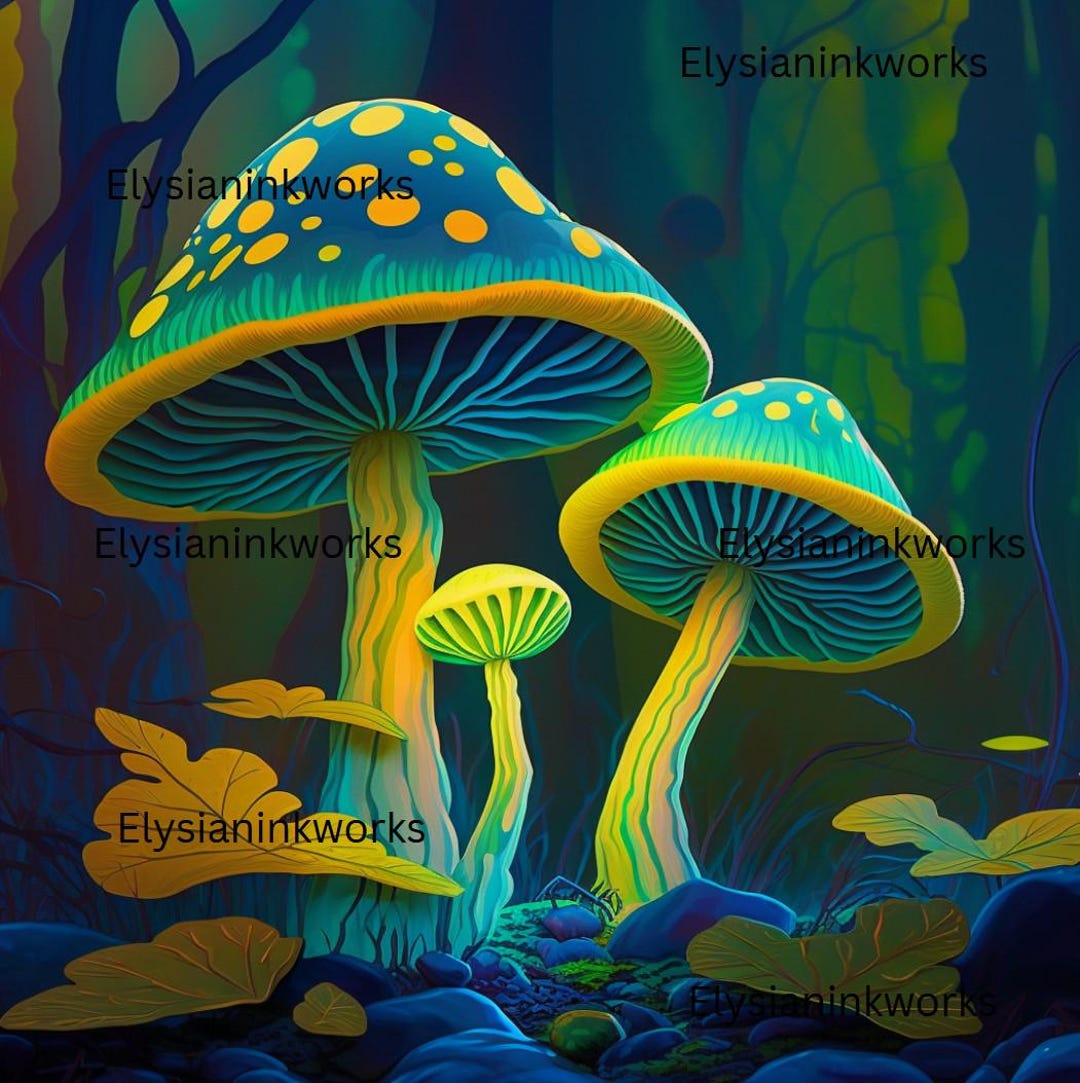 Trippy Mushroom Poster – 13×19 Glossy Print – Psychedelic Fungi Art ...