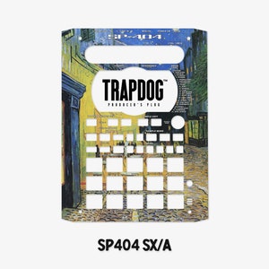 May include: A custom skin for the Roland SP-404 sampler, featuring a vibrant, colourful design inspired by the Starry Night painting by Vincent van Gogh. The skin includes the text "TRAPDOG PRODUCER'S PLUG" and the Roland SP-404 controls are visible.