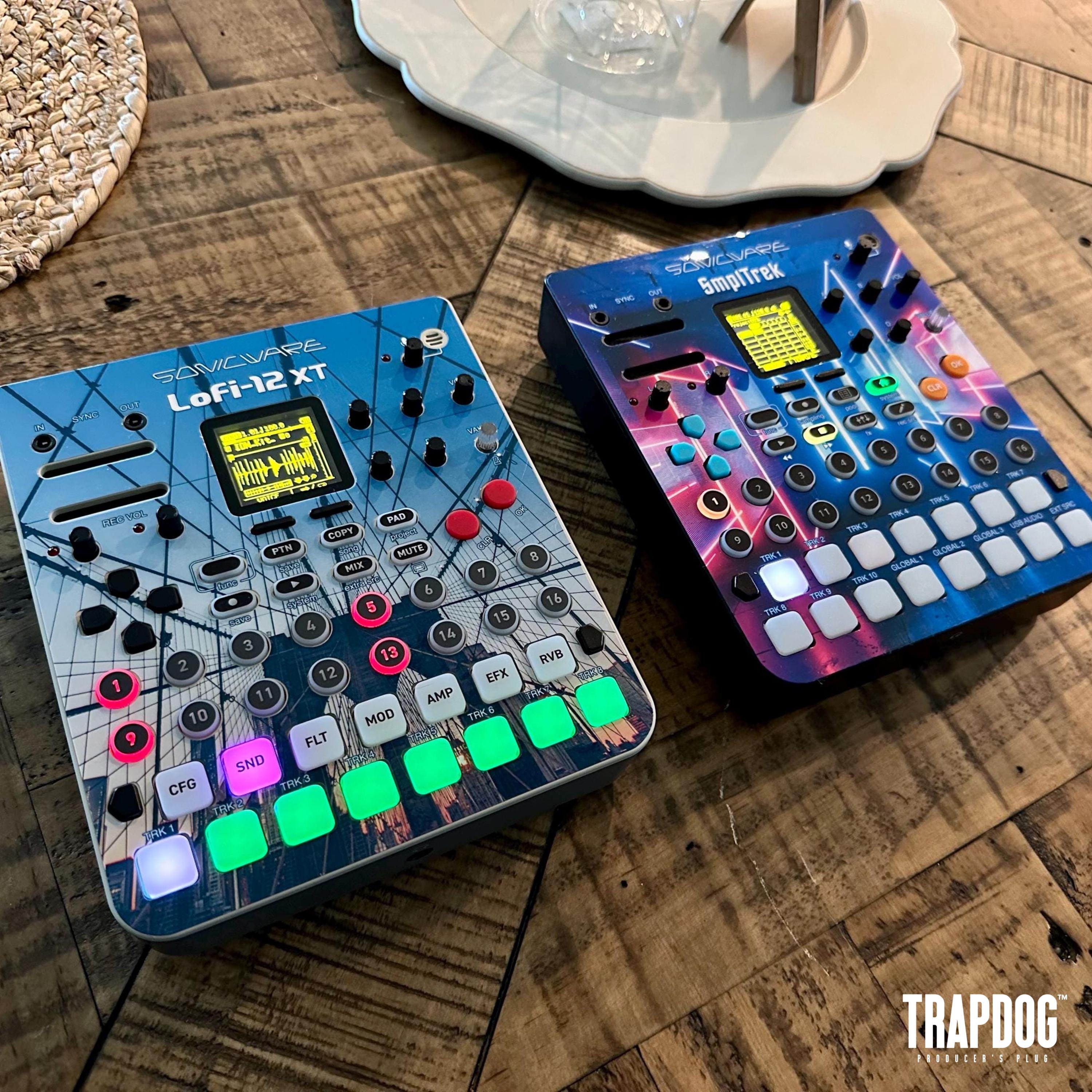 Custom SmplTrek & Lofi-12 XT Vinyl Faceplate Skin Sticker | Precut