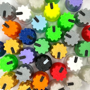 TRAPDOG® Slim Coloured Pla Potentiometer Knobs / Perfect for SP404 / DJ Knobs / Mixer knobs Set / EQ knobs / 3D Printed D-Shaft / Amp Knobs