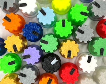 Perillas de potenciómetro TRAPDOG® Slim Coloured Pla / Perfectas para SP404 / Perillas de DJ / Juego de perillas de mezclador / Perillas de ecualización / Eje D impreso en 3D / Perillas de amplificador