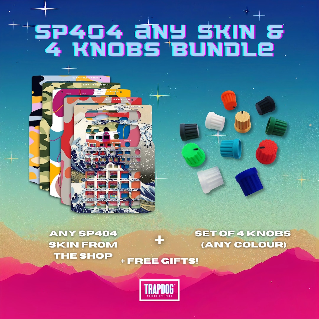 SP404 Skin & Knobs Bundle Choose Any Skin Choose Any Colour Knobs for