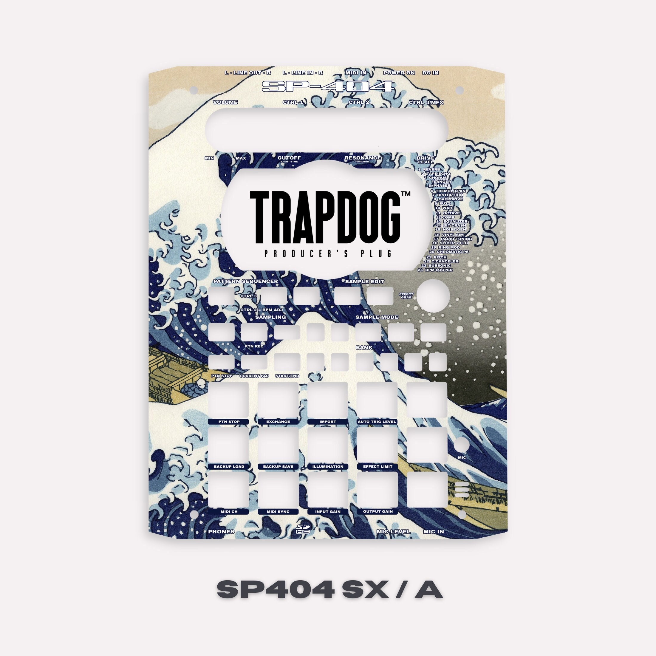 SP404 SX / A / MKII Vinyl Faceplate Skin Sticker | the Great Wave