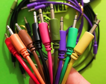 Câbles de brassage mono TRAPDOG® Eurorack / Lot de 5 / 3 longueurs / 15 cm - 30 cm - 45 cm / Nombreuses couleurs / Câbles pour systèmes de synthétiseur modulaire