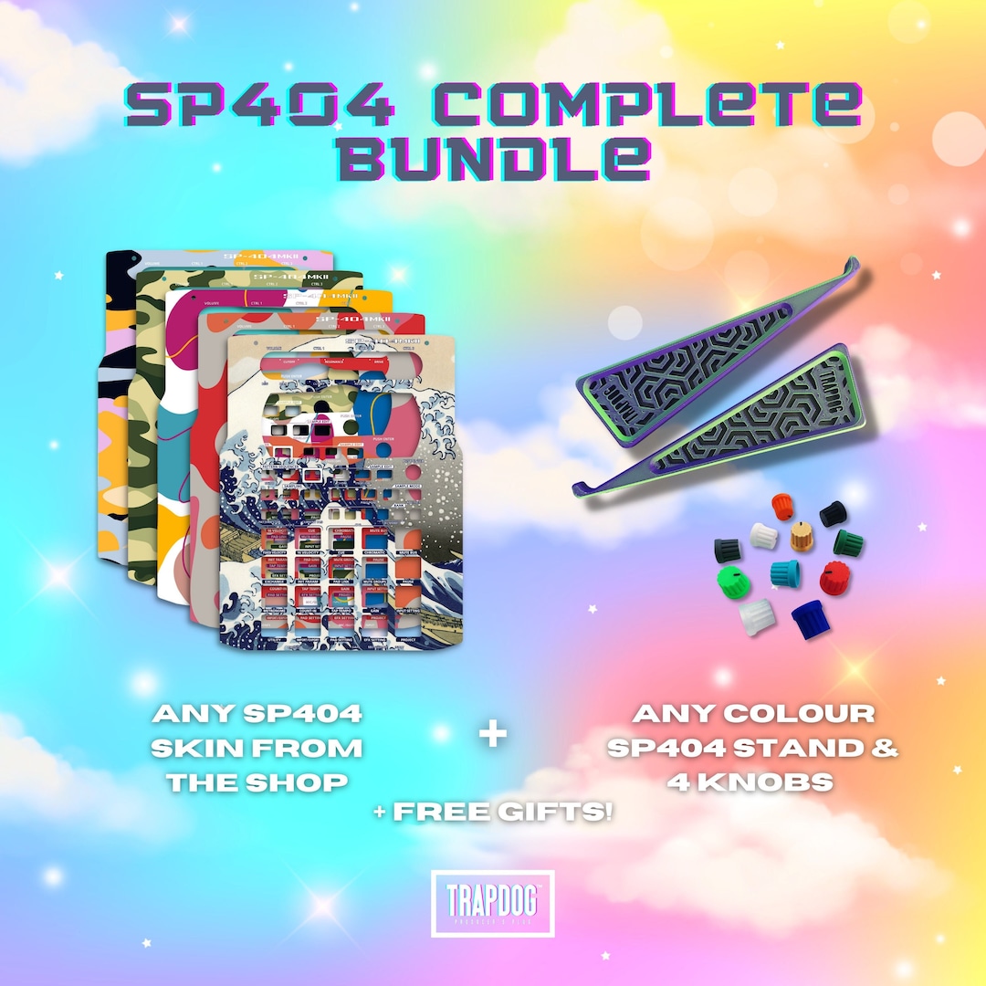 SP404 Stand, Knobs & Skin Bundle Choose Any Skin Choose Any Colour