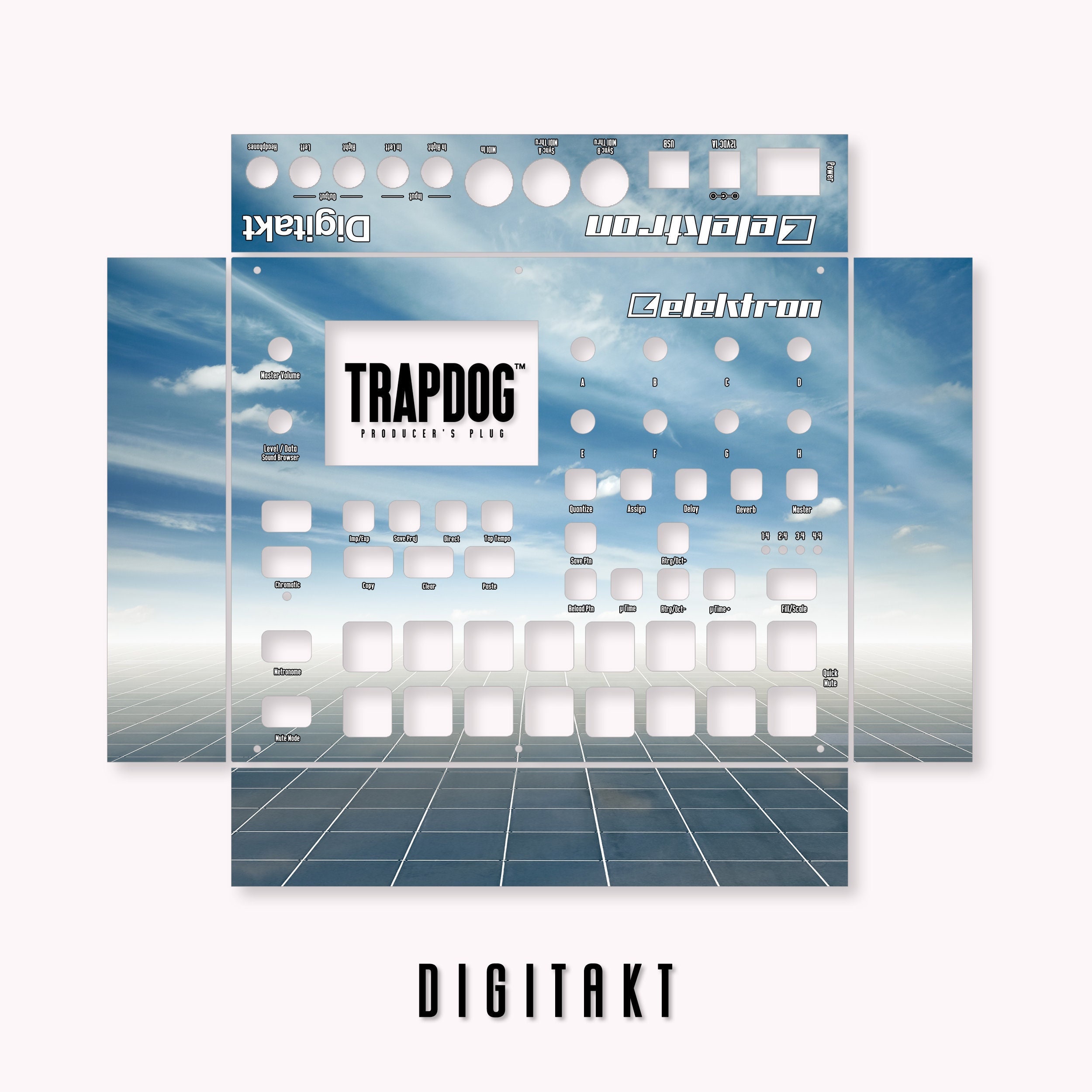 Adesivo de vinil para painel frontal Digitakt MK I + II, Digitone, Syntakt e Analog Heat MKII | Adesivo de vinil personalizado Elektron Digitakt | Nº 50