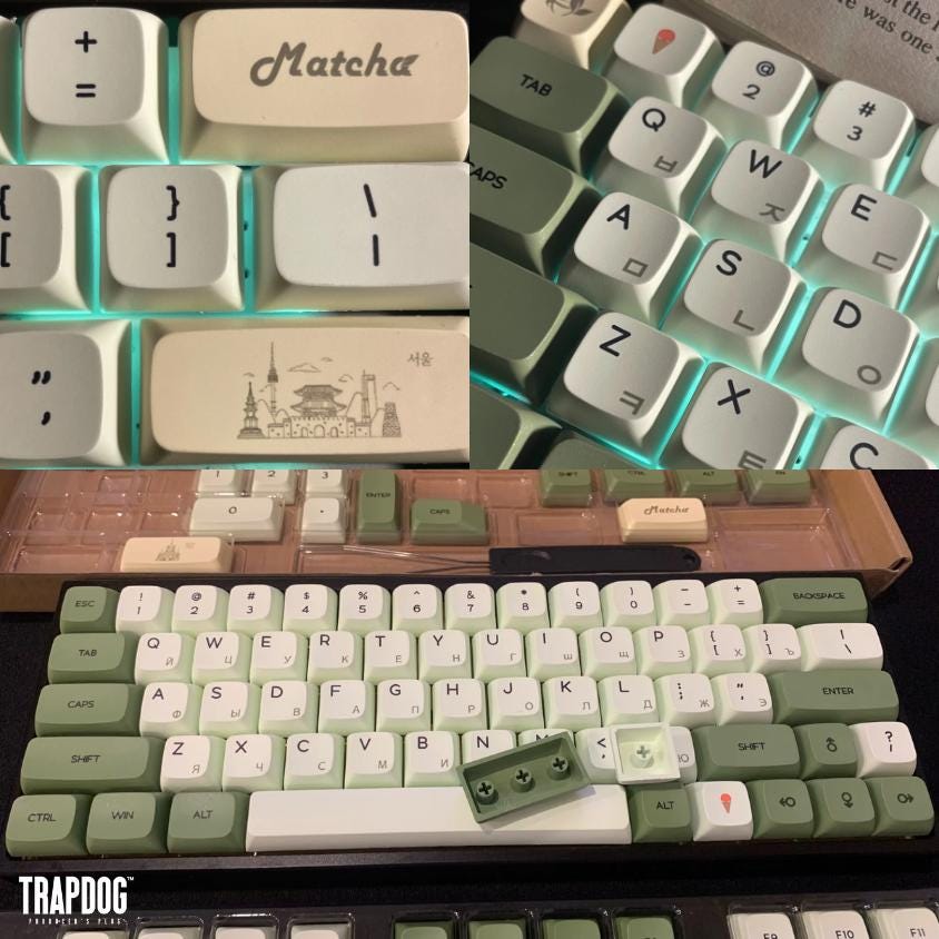 かわいい日本の抹茶PBT製アーティザンキーキャップ｜MXスイッチ用ZDA
