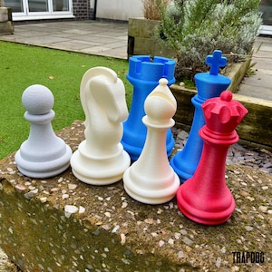 TRAPDOG® Large Chess Pieces / Gift For Chess Players / Many Awesome Colours To Choose From / 3D Printed Chessmen / Message Us For Bundle
