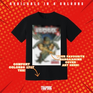 T-shirt esthétique personnalisé de couverture de manga/anime/bande dessinée/bande dessinée/série télévisée TRAPDOG® | Cadeau animé | Chemise personnalisée pour les amateurs de bandes dessinées