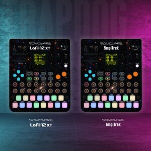 Custom SmplTrek & Lofi-12 XT Vinyl Faceplate Skin Sticker | Precut Holes | Send Us Your Artwork and Logo | Largest Skin Collection #24