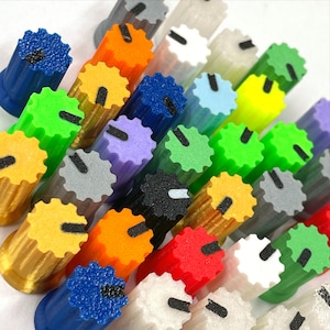 TRAPDOG® Slim Coloured Pla Potentiometer Knobs / Perfect for SP404 / DJ Knobs / Mixer knobs Set / D-Shaft EQ knobs / 3D Printed / Amp Knobs