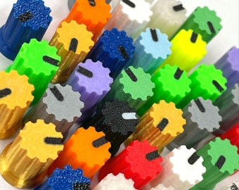 TRAPDOG® Slim Kolorowe Pokrętła Potencjometru Pla / Idealne do SP404 / Gałki DJ / Zestaw pokręteł miksera / Gałki EQ D-Shaft / Drukowane w 3D / Gałki wzmacniacza