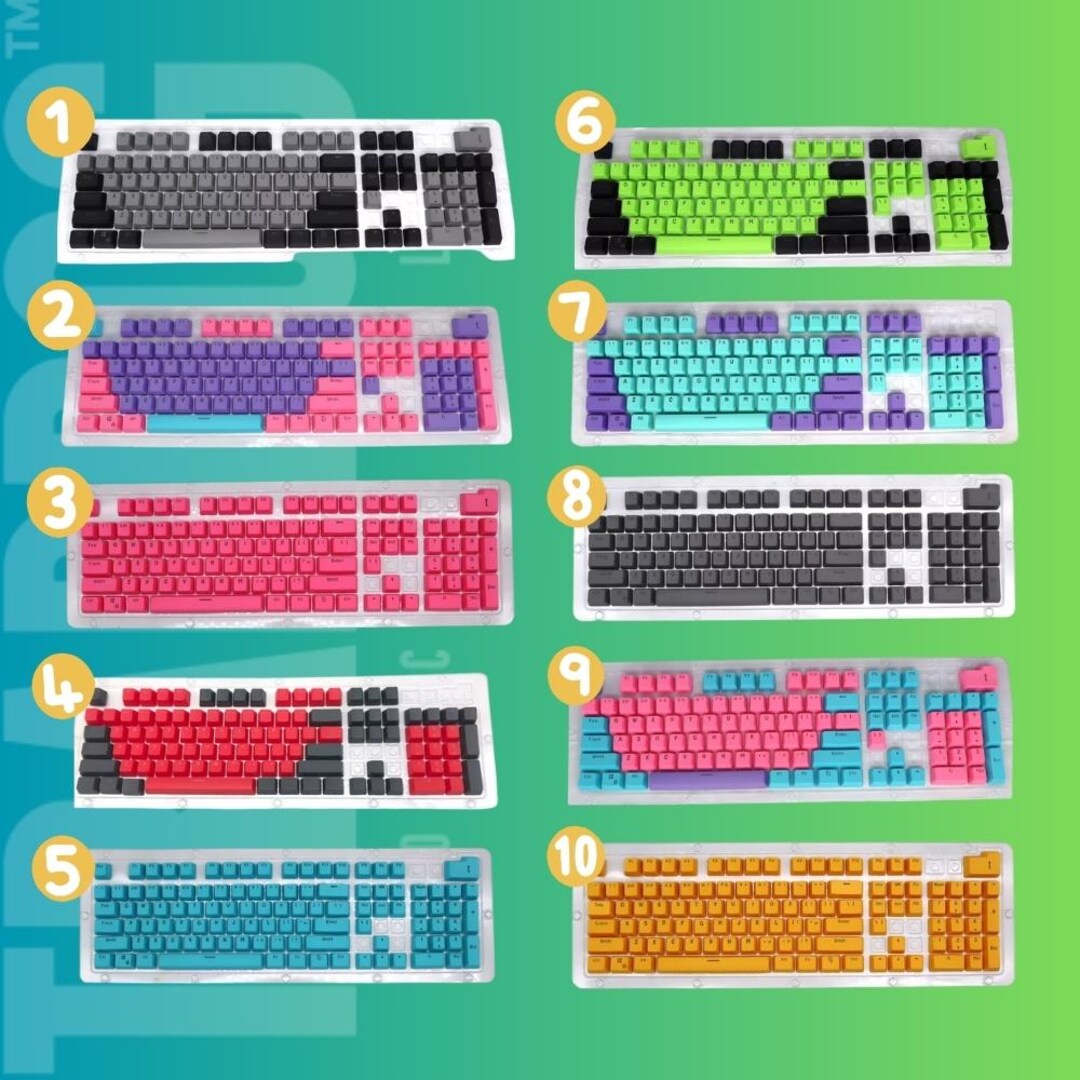 Keycaps Dual Color Multi-coloured PBT Doubleshot Backlit Cute Artisan Keycaps | OEM ...