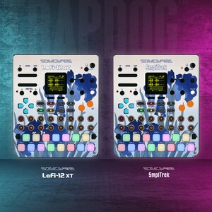 Custom SmplTrek & Lofi-12 XT Vinyl Faceplate Skin Sticker | Precut Holes | Send Us Your Artwork and Logo | Largest Skin Collection #51