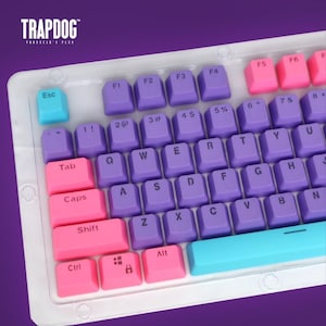 Multi-Coloured PBT Doubleshot Backlit Cute Artisan Keycaps | OEM Profile For MX Switches | 104-Key Custom Set for Mechanical Keyboards