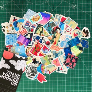 Japans stickerpakket ukiyo-e-kunst / Japanse esthetische stickerset / bundel Japanse gelamineerde vinylstickers