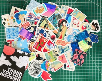 Japanese Ukiyo-e Art Sticker Pack / Japan Aesthetic Sticker Set / Japanese Laminated Vinyl Sticker Bundle
