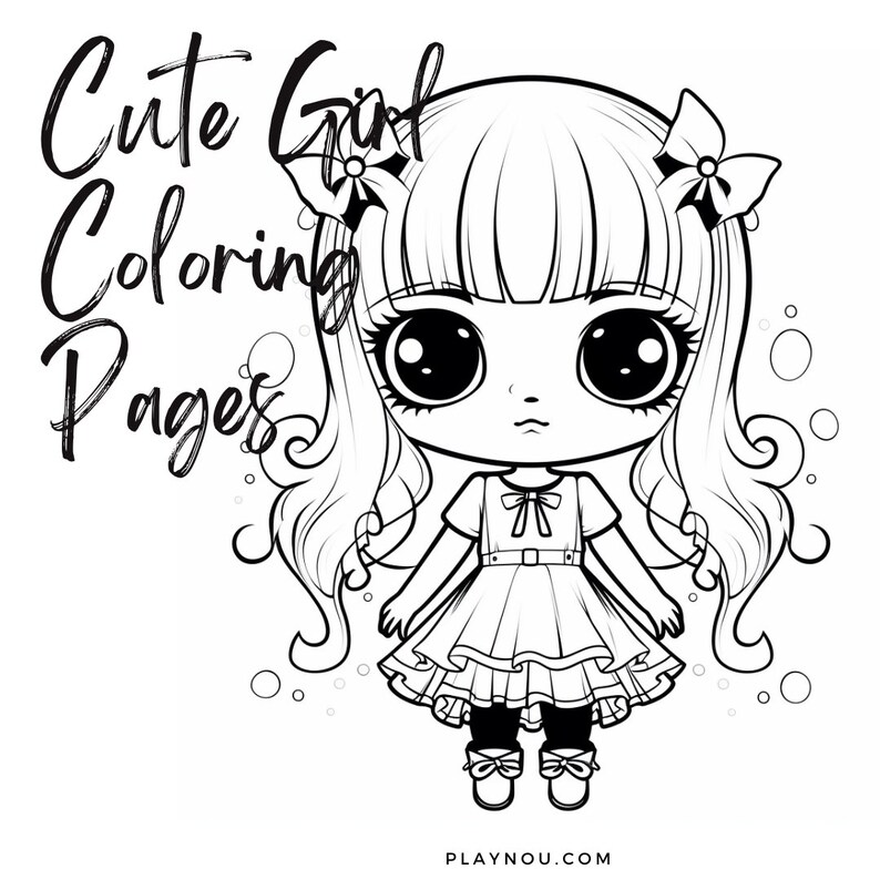 Cute Girl Coloring Pages - Little Girls, Character, Doll, Child ...