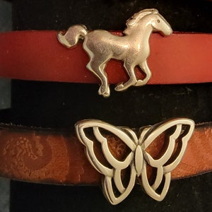 Leather Butterfly Slider Bracelets