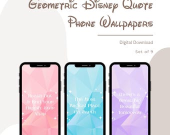 Disney Inspired Phone Wallpapers | Purple Wall EPCOT Ball Geometric Inspired Phone Lock Screen | Disney Quote Android iPhone Screen
