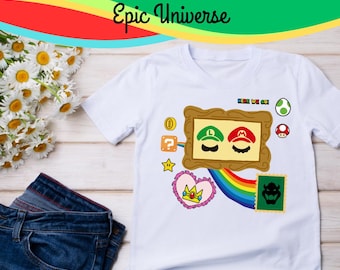 Chemise Super Mario Bros World Super Nintendo | t-shirt familial Epic Universe | T-shirt assorti Universal Studios