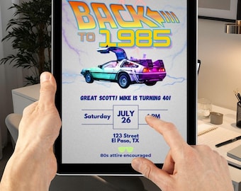 Invitación animada para fiesta de los 80: Plantilla de video retro (Canva editable, descarga digital)