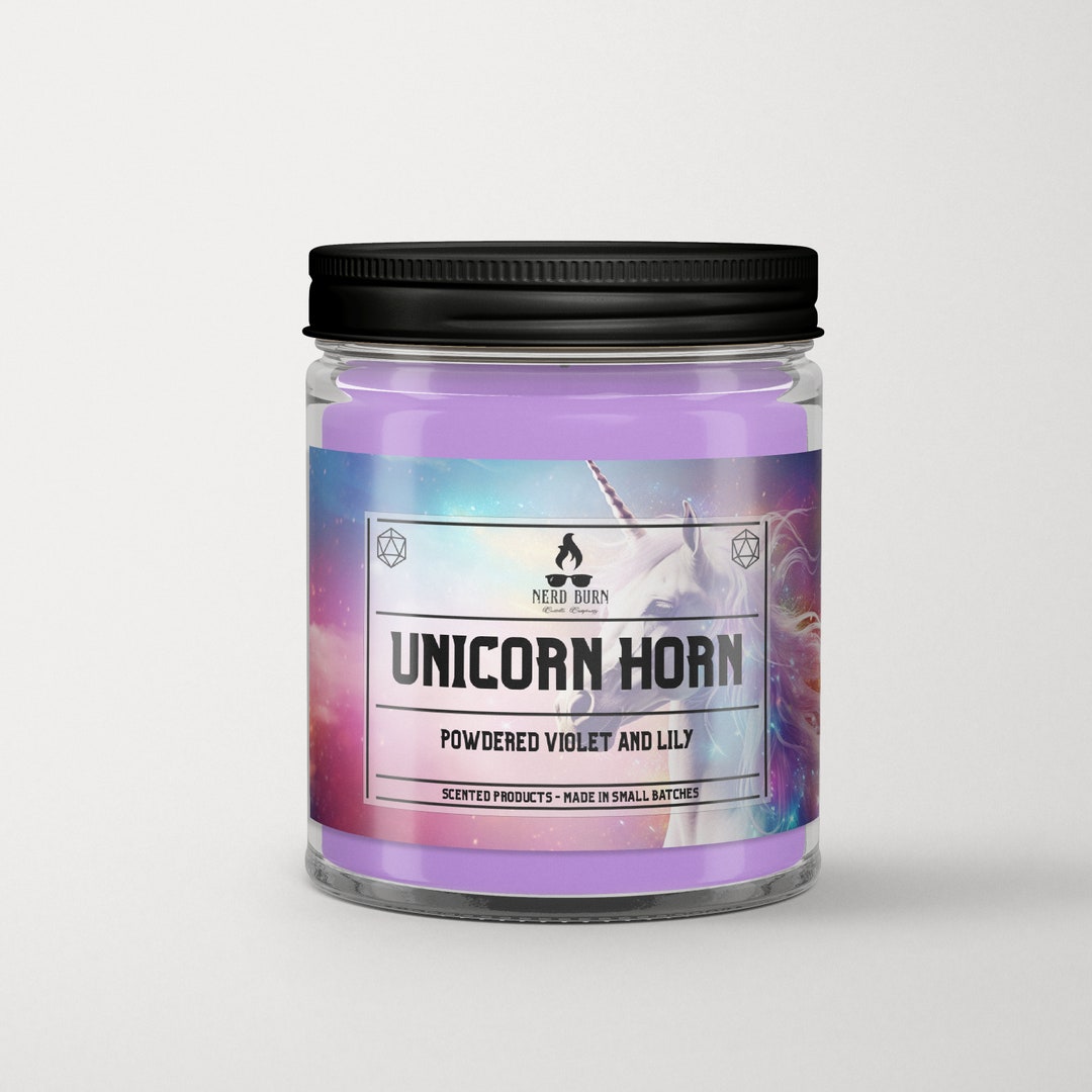 Unicorn Horn Soy Wax Candle Powdered Violet and Lily Gift Etsy UK