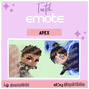 Apex Twitch-/ Discord-emotes voor streamers: chibi Wraith en Bangalore