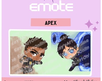 Apex Twitch/ Discord emotes for streamers -- chibi wraith, and Bangalore