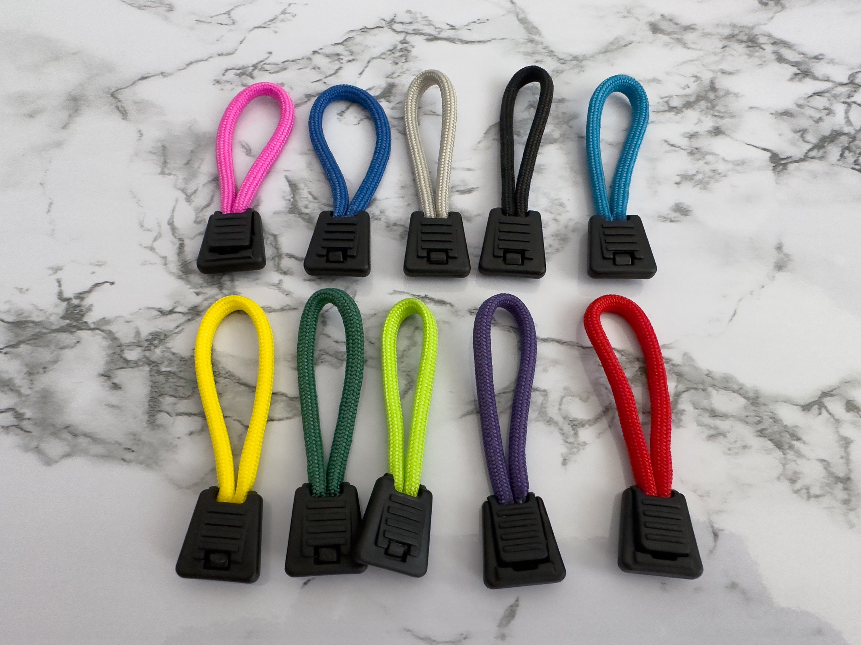 Handmade Diamond Knot 3-inch Paracord Zipper Pulls, Solid Color or Printed  Pack Zipper Extender, 4-pack or 6-pack, Assorted Colors Bag Ties 