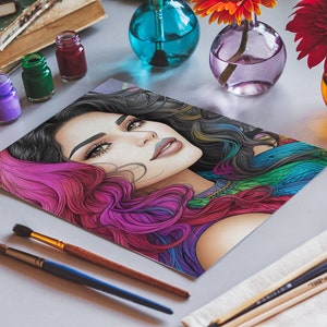 Coloring Book For Adults Of Beautiful Latina Woman