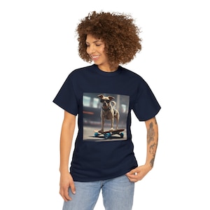 Unisex Heavy Cotton Tee Dog skateboard